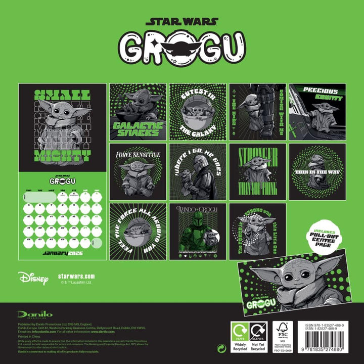 Star Wars: The Mandalorian Grogu Square 2026 Calendar
