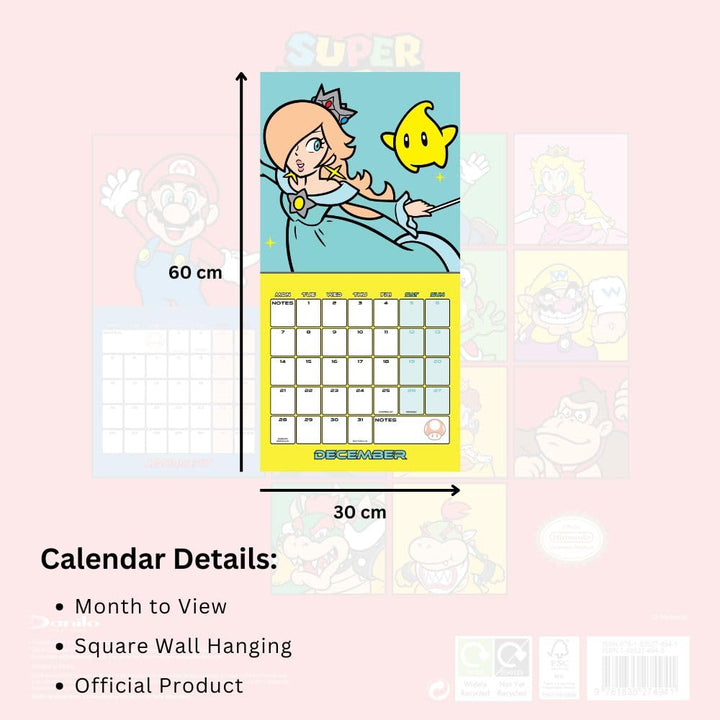 Super Mario Square 2026 Calendar
