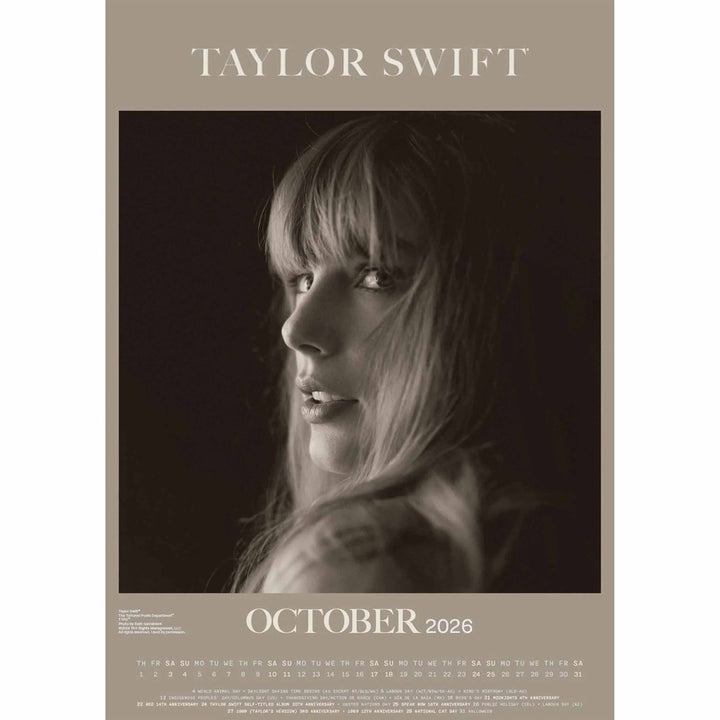 Taylor Swift A3 2026 Calendar