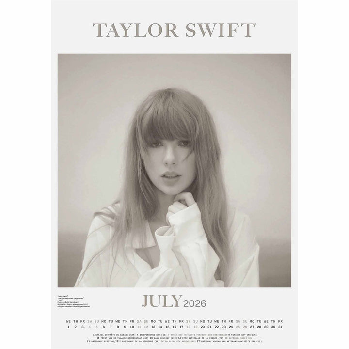 Taylor Swift A3 2026 Calendar
