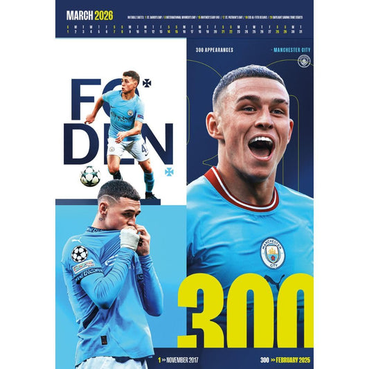 Manchester City FC Deluxe Calendar 2026, alternate view