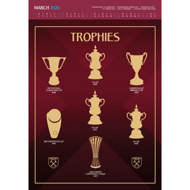 West Ham United FC Deluxe Calendar 2026