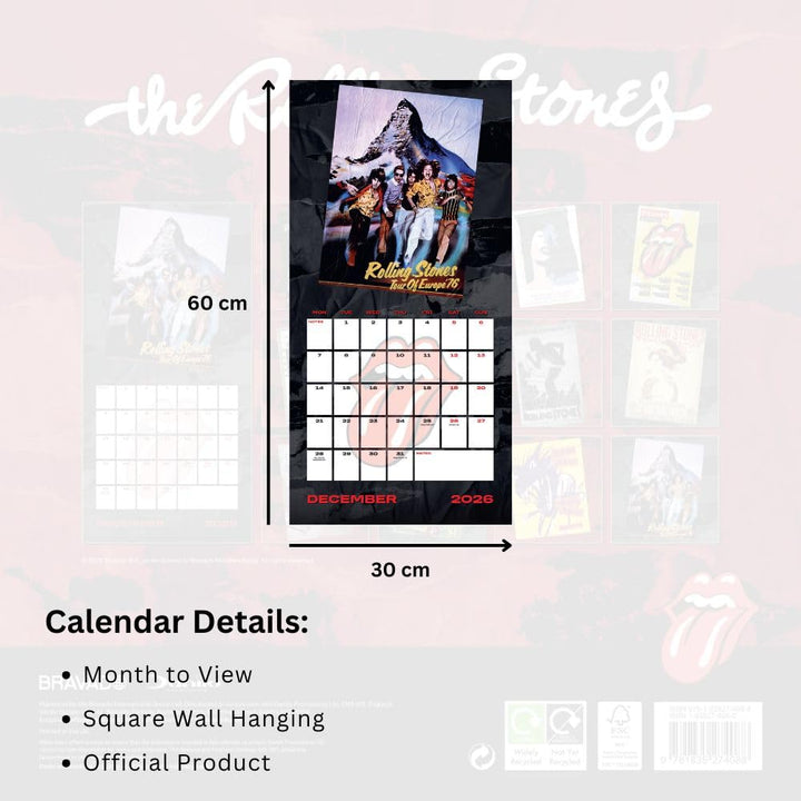 The Rolling Stones Square 2026 Calendar