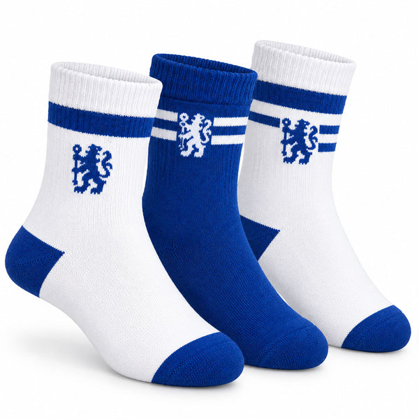 Chelsea FC 3pk Adults Sports Socks 7-11