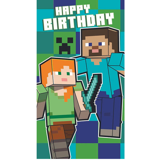Minecraft Birthday Card With Stickers, alternate view