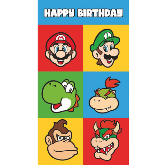 Super Mario Birthday Card With Stickers, alternate view