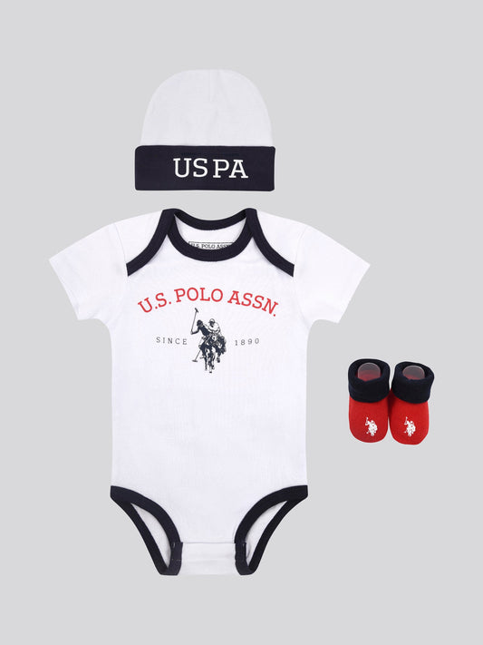 Baby 3 Piece Boxed Gifting Set in Bright White