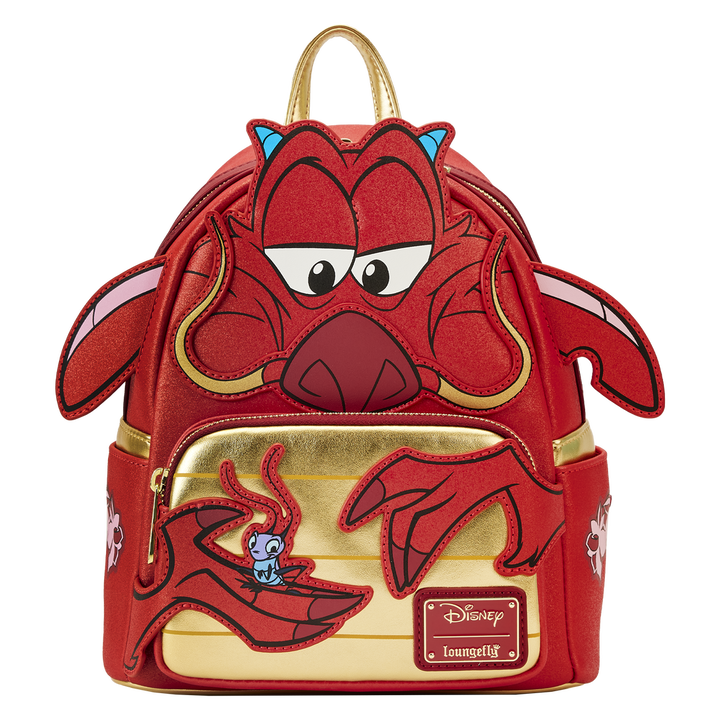 Loungefly Mulan 25th Anniversary Mushu Glitter Cosplay Mini Backpack