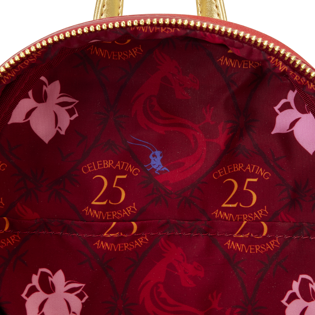 Loungefly Mulan 25th Anniversary Mushu Glitter Cosplay Mini Backpack