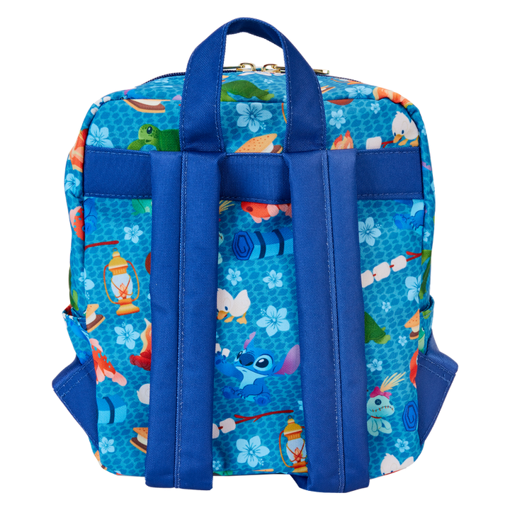 Loungefly Disney Stitch Camping Cuties All Over Print Nylon Mini Backpack