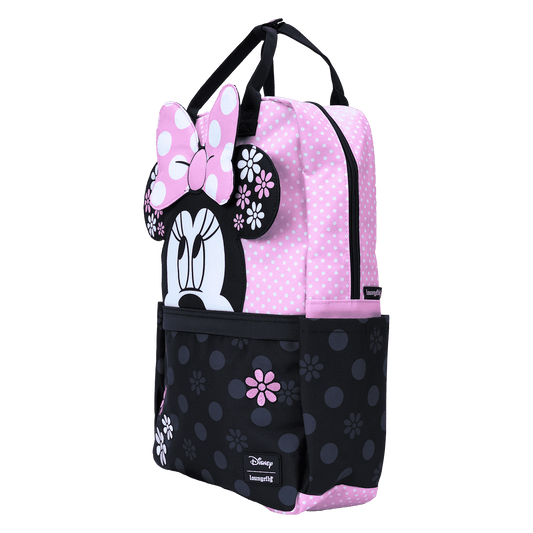 Loungefly - Disney Minnie Mouse Floral Rock The Dots Full-Size Backpack side angle