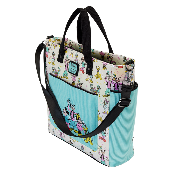 Loungefly Disney100 Mickey & Friends Classic All-Over Print Iridescent Convertible Tote Bag
