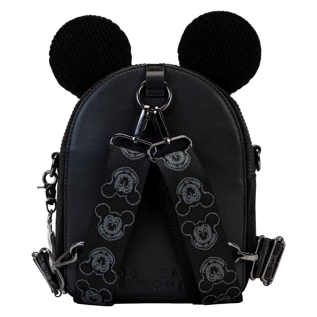 Loungefly Disney100 Mickey Mouse Classic Corduroy Convertible Mini Backpack & Crossbody Bag