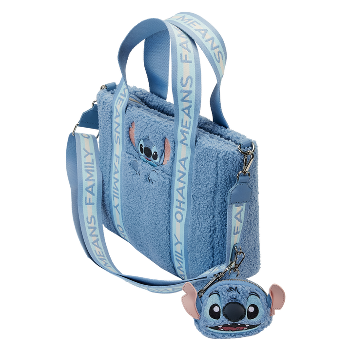 Loungefly Stitch Plush Sherpa Tote Bag With Coin Bag