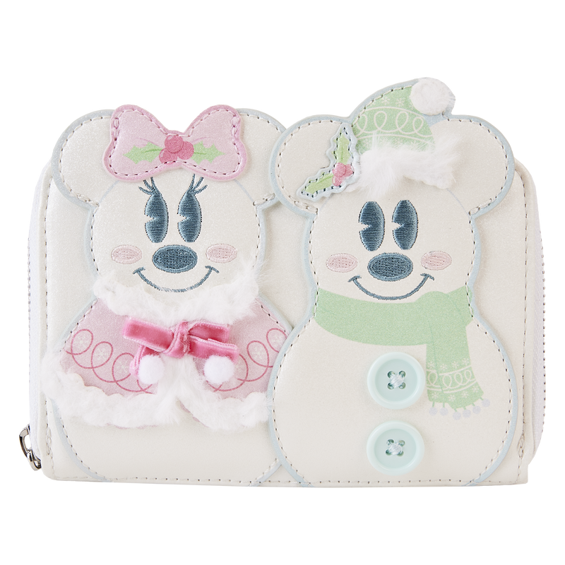 Loungefly Disney Mickey & Minnie Pastel Snowman Zip Around Wallet