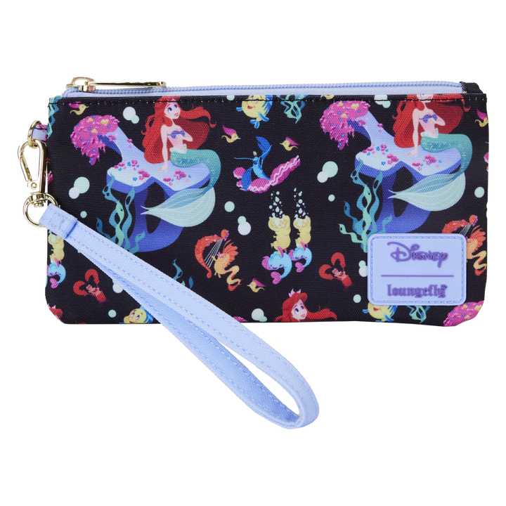 Loungefly Disney The Little Mermaid 35th Anniversary Life Is The Bubbles Nylon Wristlet Wallet
