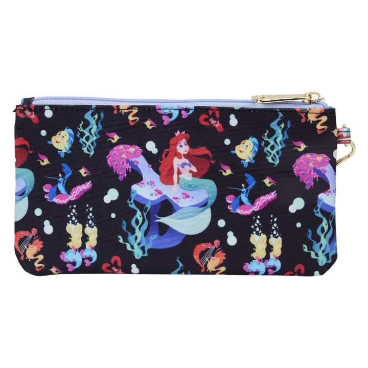 Loungefly Disney The Little Mermaid 35th Anniversary Life Is The Bubbles Nylon Wristlet Wallet