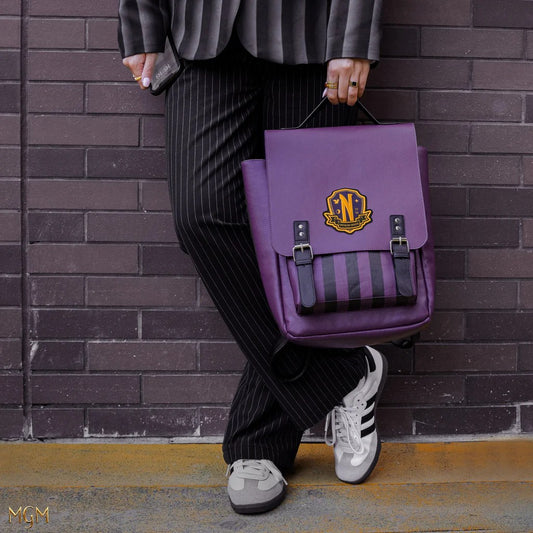 Wednesday Nevermore Academy Purple Backpack, alternate view