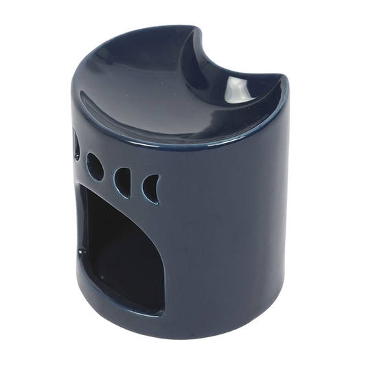 Blue Crescent Moon Oil Burner, alternate view