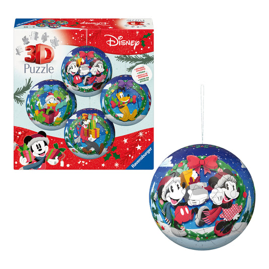 Disney Christmas Baubles 4x 54 Piece 3D Puzzles