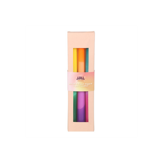 Set of 3 Dipped Aura Energy Taper Candles, alternate view