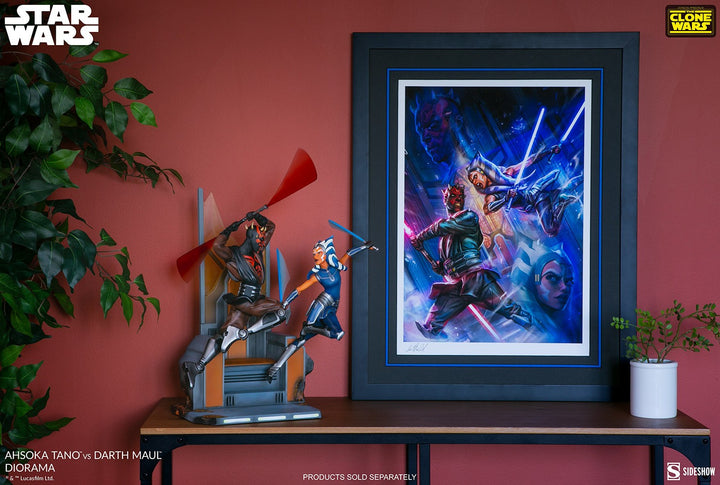 Sideshow Star Wars Clone Wars Ahsoka Tano vs Darth Maul Diorama Statue
