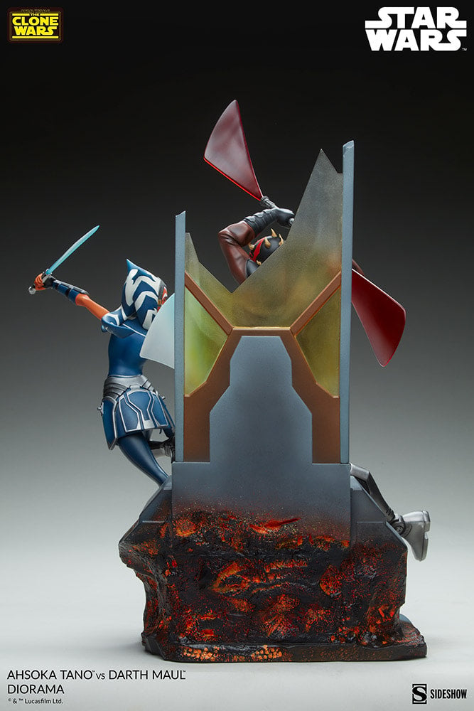 Sideshow Star Wars Clone Wars Ahsoka Tano vs Darth Maul Diorama Statue