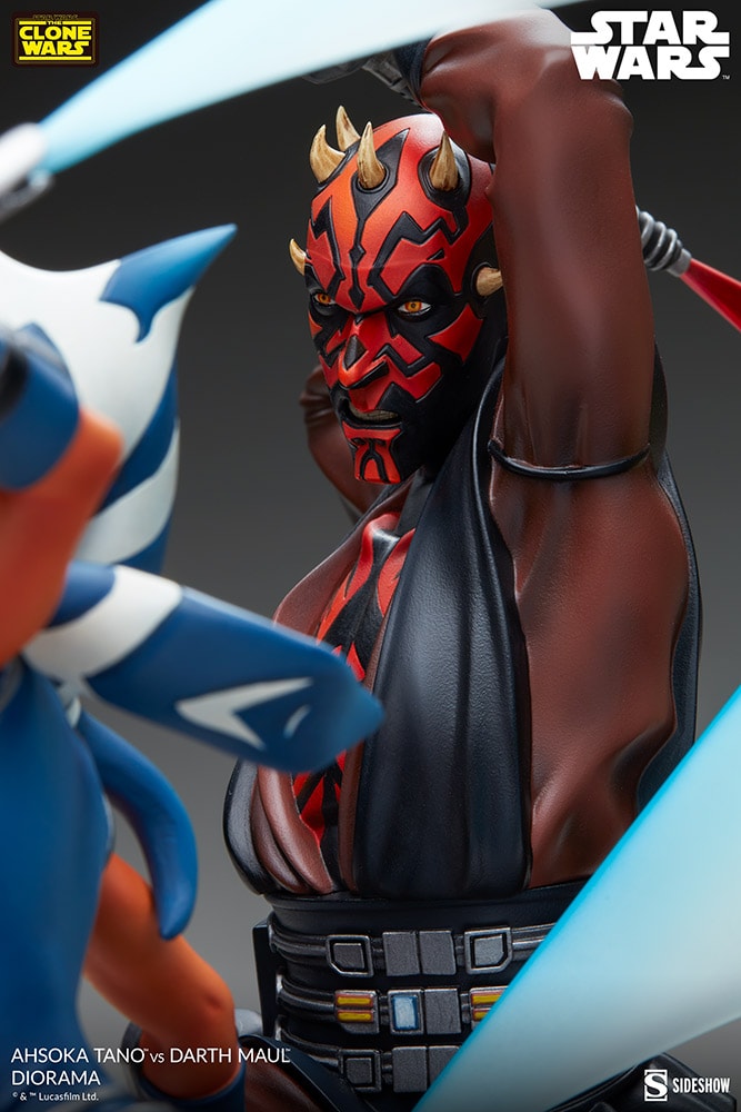 Sideshow Star Wars Clone Wars Ahsoka Tano vs Darth Maul Diorama Statue
