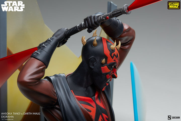 Sideshow Star Wars Clone Wars Ahsoka Tano vs Darth Maul Diorama Statue