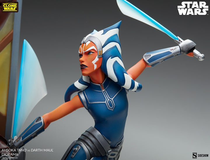 Sideshow Star Wars Clone Wars Ahsoka Tano vs Darth Maul Diorama Statue