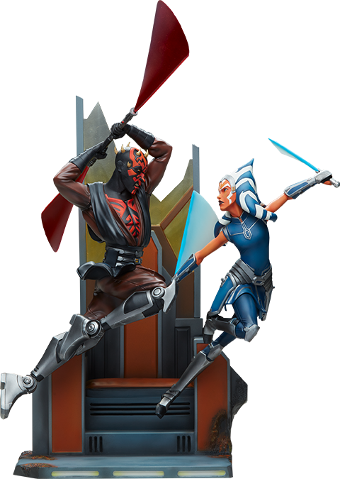 Sideshow Star Wars Clone Wars Ahsoka Tano vs Darth Maul Diorama Statue