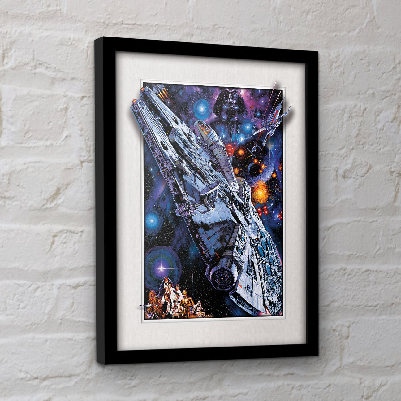 Star Wars Millenium Falcon Breakout 3D Effect Framed Collector Print