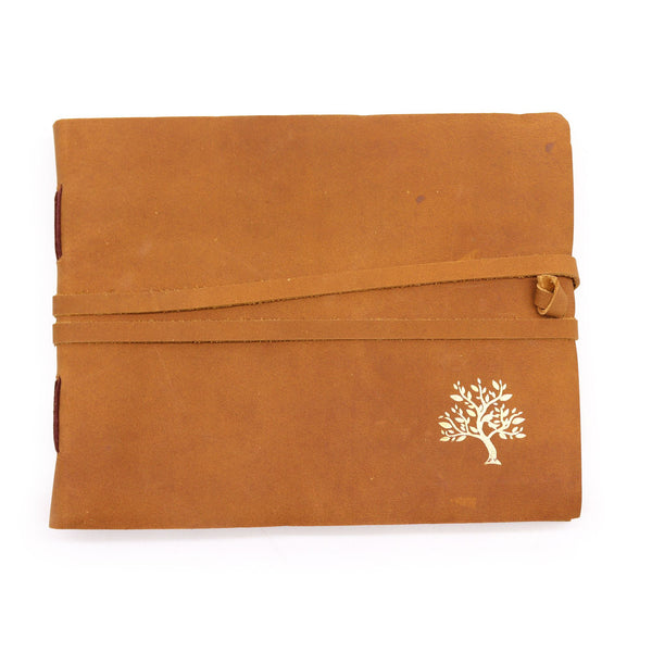 Leather Sketchbook Golden Tree - 144 pages - 18x23cm
