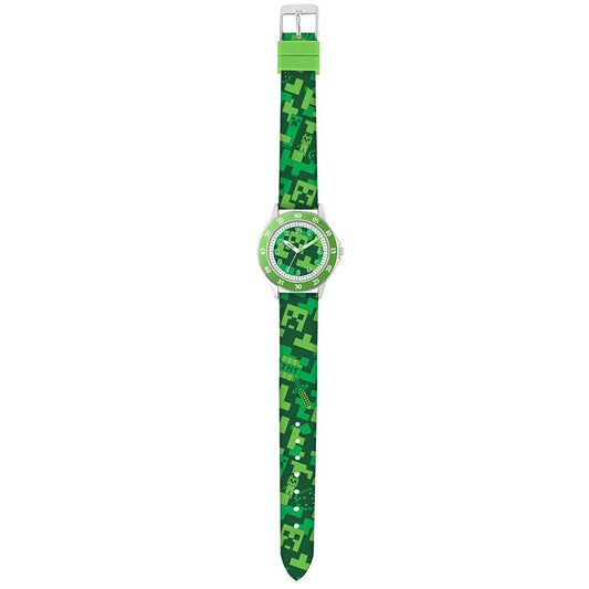 Peers Hardy Minecraft Creeper Green Printed Strap Quartz Watch - Image 2