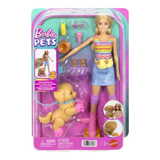 Barbie Roller Skating Doll & Pet Pal (Blonde)