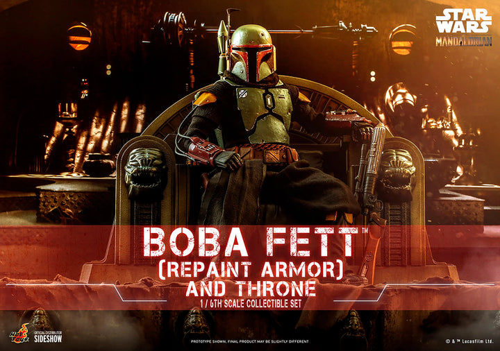 Hot Toys Star Wars The Mandalorian Boba Fett (Repaint Armour) & Throne 1/6th Scale Figure