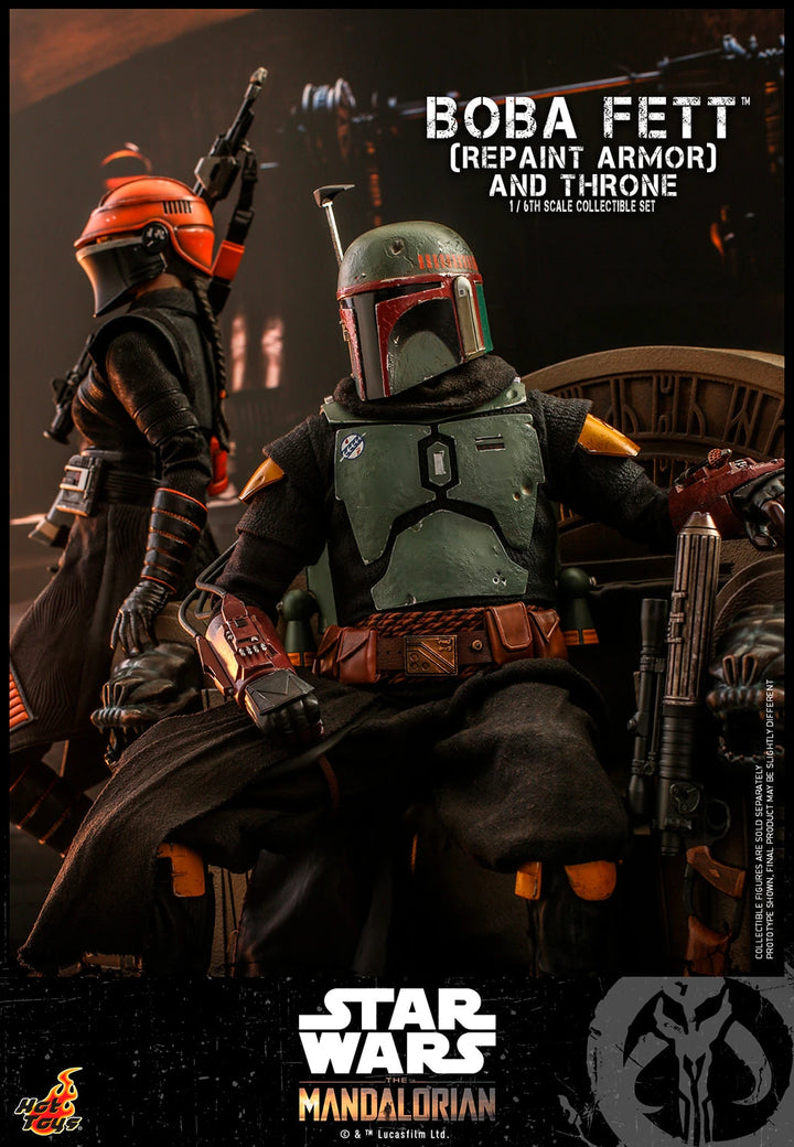 Hot Toys Star Wars The Mandalorian Boba Fett (Repaint Armour) & Throne 1/6th Scale Figure
