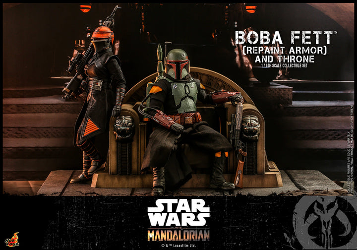 Hot Toys Star Wars The Mandalorian Boba Fett (Repaint Armour) & Throne 1/6th Scale Figure