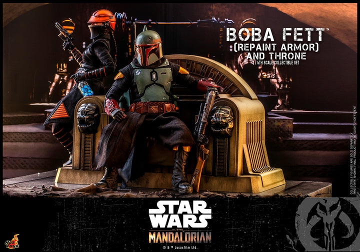 Hot Toys Star Wars The Mandalorian Boba Fett (Repaint Armour) & Throne 1/6th Scale Figure