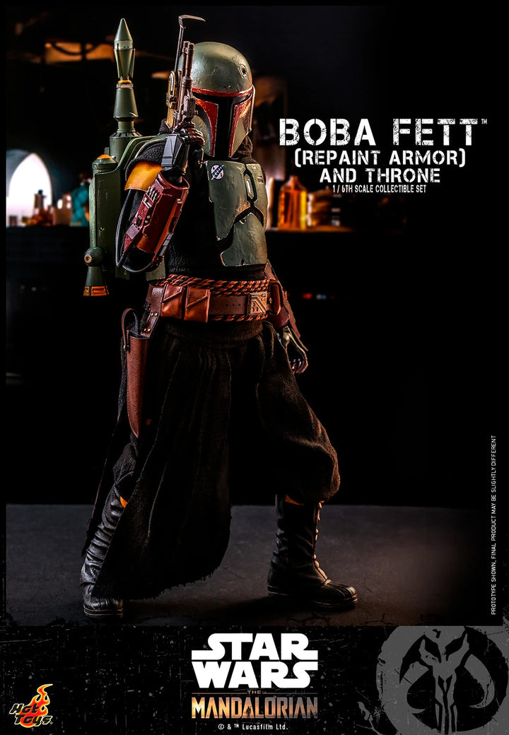 Hot Toys Star Wars The Mandalorian Boba Fett (Repaint Armour) & Throne 1/6th Scale Figure