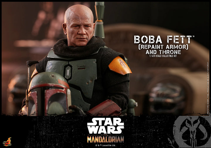 Hot Toys Star Wars The Mandalorian Boba Fett (Repaint Armour) & Throne 1/6th Scale Figure