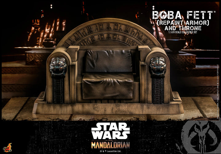 Hot Toys Star Wars The Mandalorian Boba Fett (Repaint Armour) & Throne 1/6th Scale Figure