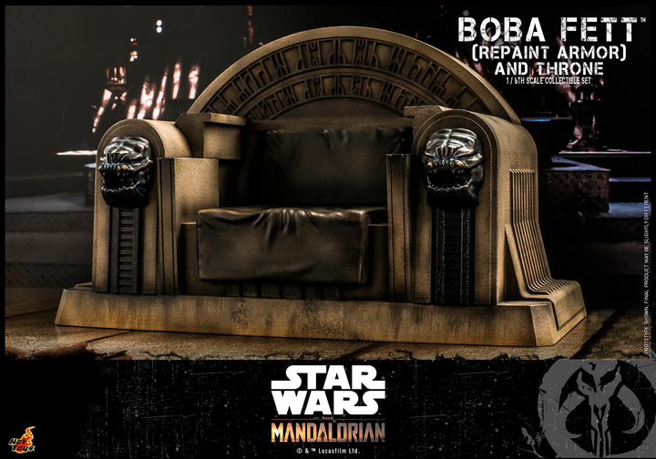 Hot Toys Star Wars The Mandalorian Boba Fett (Repaint Armour) & Throne 1/6th Scale Figure