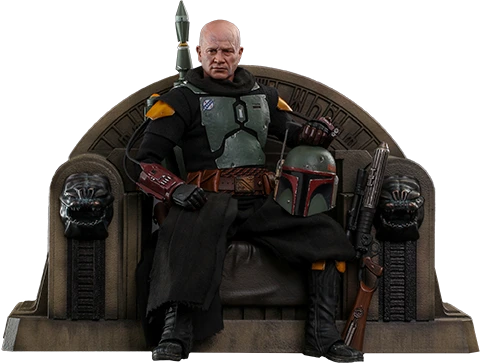Hot Toys Star Wars The Mandalorian Boba Fett (Repaint Armour) & Throne 1/6th Scale Figure