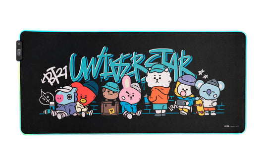 BT21 LED XXL Mouse Mat 90 x 40cm with 14 Lighting Modes alternate view