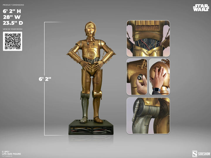 Sideshow Star Wars C-3PO Life Size Statue Figure *Available - Special Order Item Contact Us If Interested