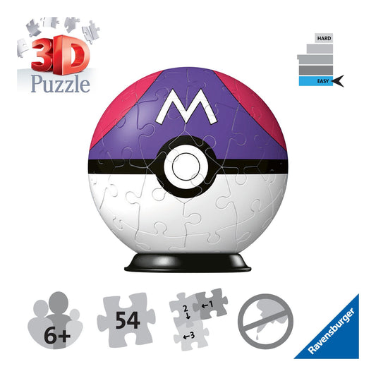 Pokemon Master Ball 54 Piece 3D Puzzle - Image