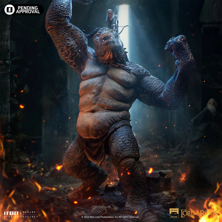 Iron Studios The Lord of the Rings Battle Diorama Series Cave Troll and Legolas 1/10 Deluxe Art Scale Limited Edition Statue