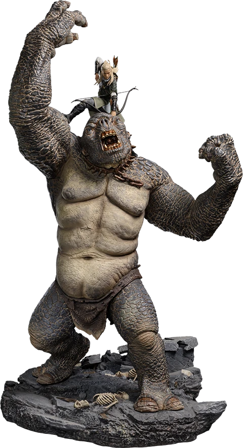 Iron Studios The Lord of the Rings Battle Diorama Series Cave Troll and Legolas 1/10 Deluxe Art Scale Limited Edition Statue