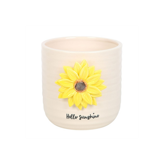 Hello Sunshine Plant Pot with 3D Sunflower